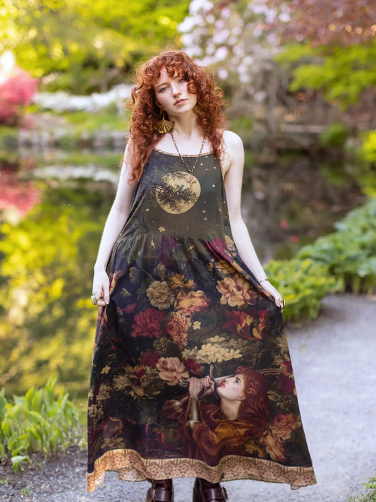 The Messenger Maxi Slip Dress w/ Joan of Arc