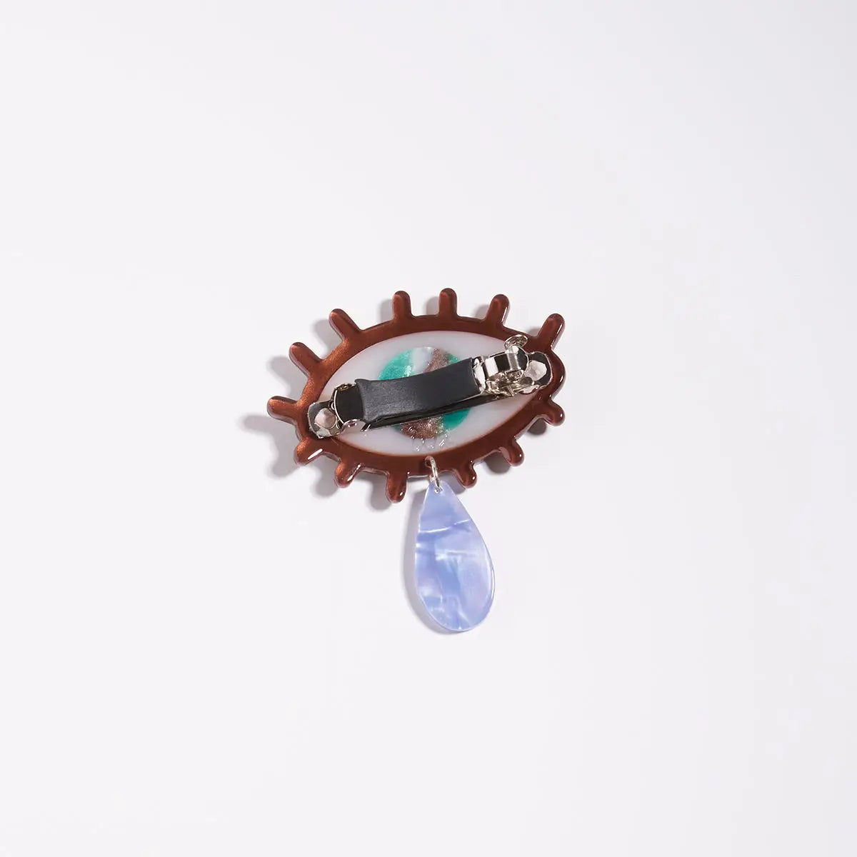 Third Eye Mini French Barrette With Tear Charm