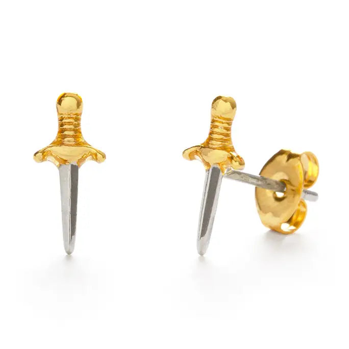 Tiny Dagger Stud Earrings