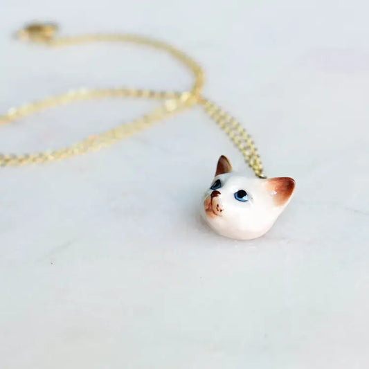 Tiny George Cat Head Necklace