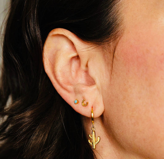 Tiny Horseshoe Stud Earrings