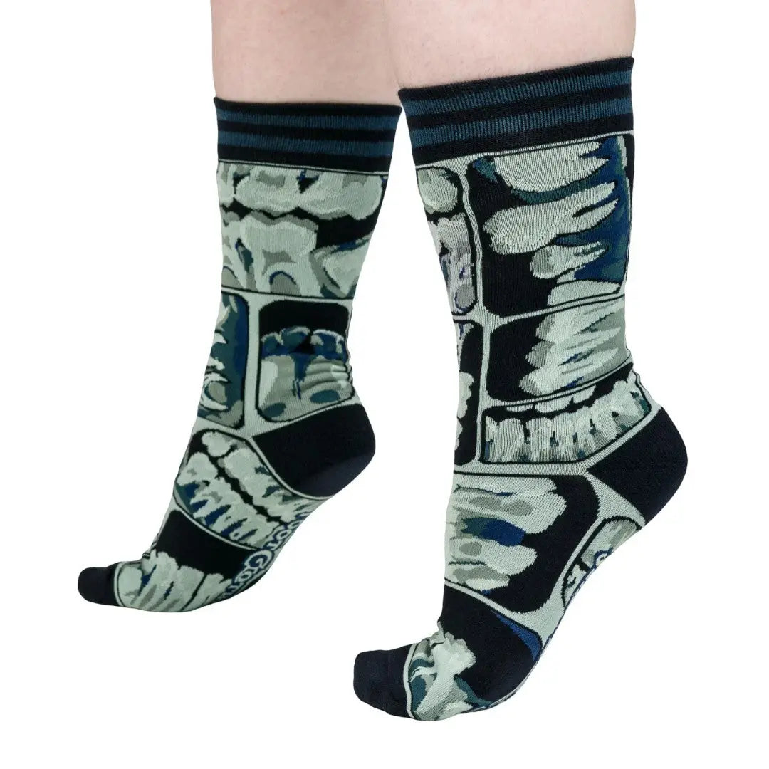 Too Cool For Flossing Teeth X-Ray Crew Socks