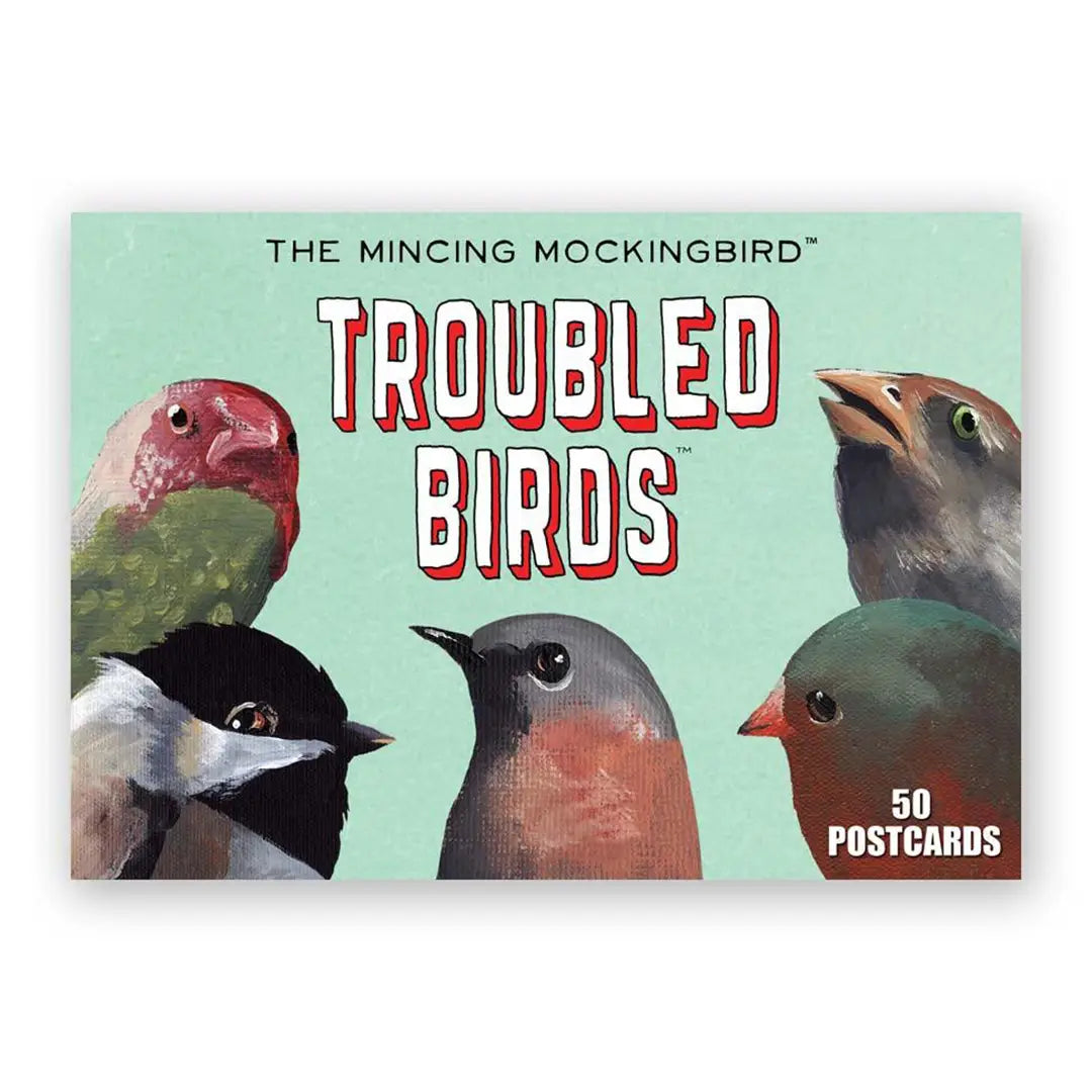 Troubled Birds Postcards - Box Set of 50 by Mincing Mockingbird