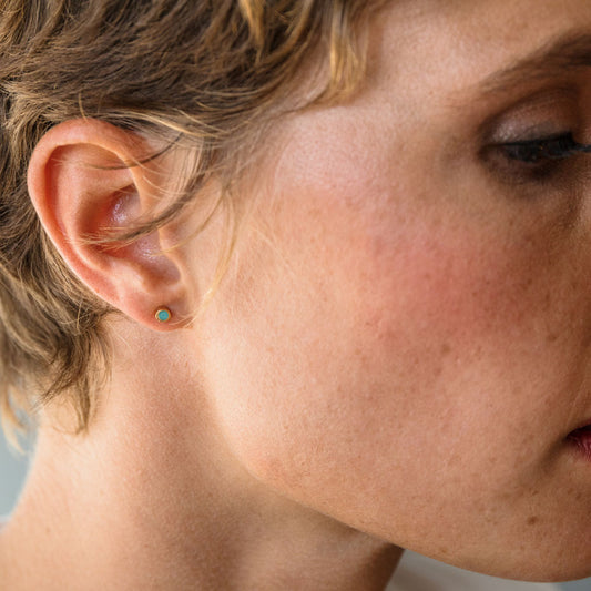 Turquoise Tiny Dot Stud Earring
