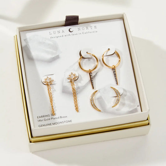 Twilight Earring Set- Moonstone