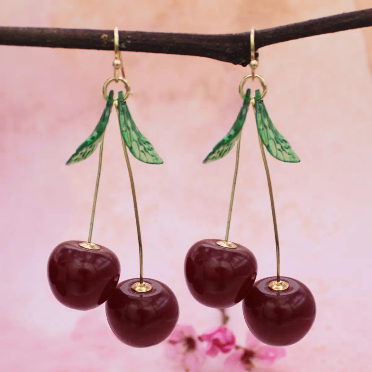 Twin Cherry Cherries Earrings