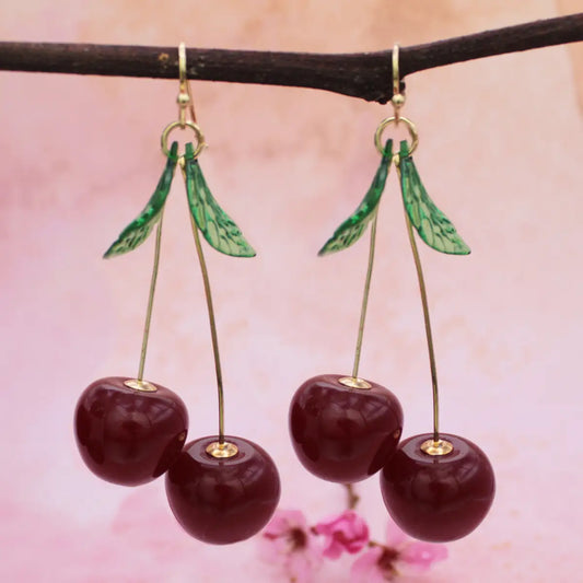 Twin Cherry Cherries Earrings