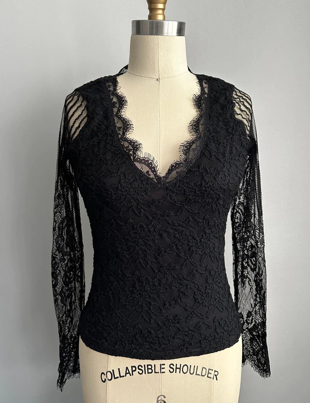 Black Victorian Lace Top