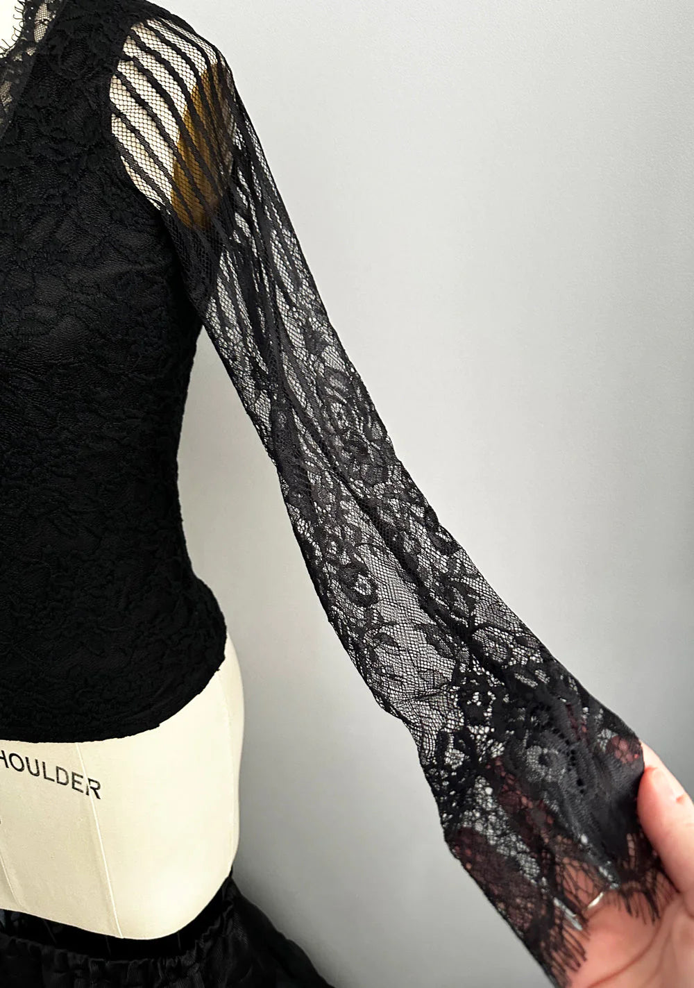 Black Victorian Lace Top