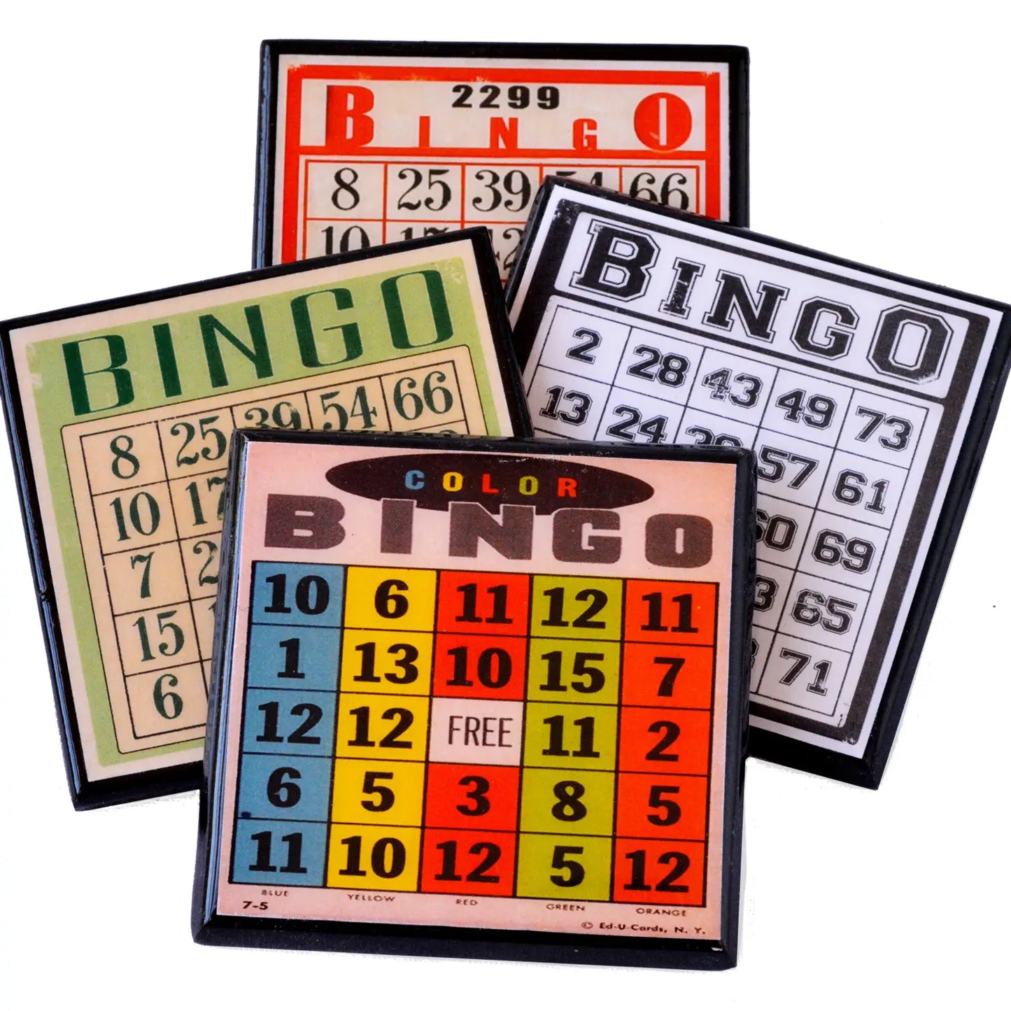 Vintage Bingo Card Coaster Set