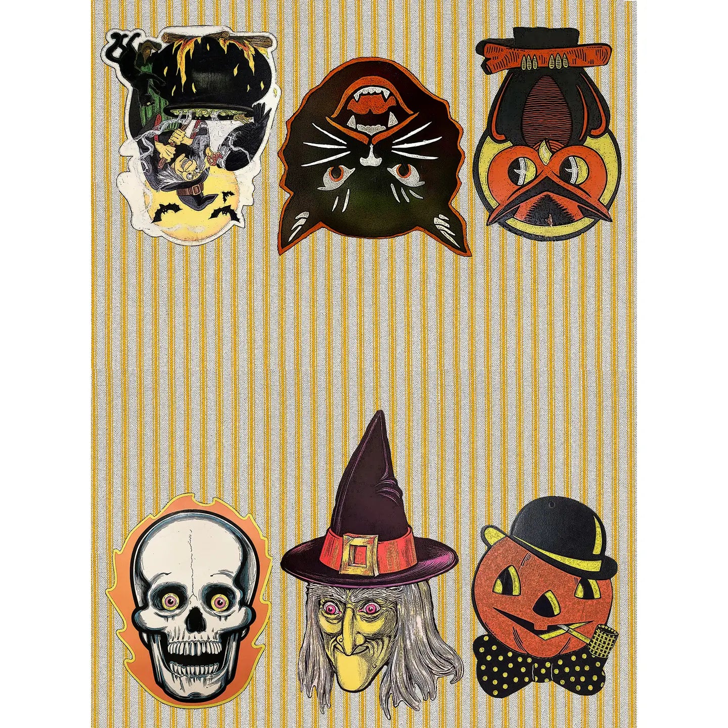 Striped Vintage Halloween 100% Cotton Flour Sack Kitchen Towel
