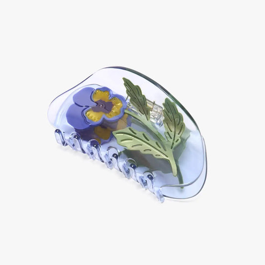Viola Violet Purple Pansy Hair Claw