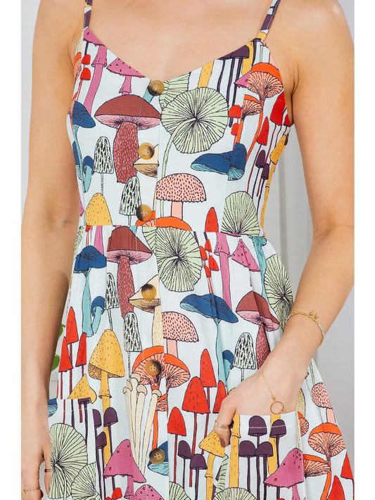 Whimsical Mushroom Cami Dress
