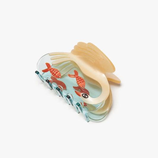 Swan Hair Claw in Crystal Clear Blue