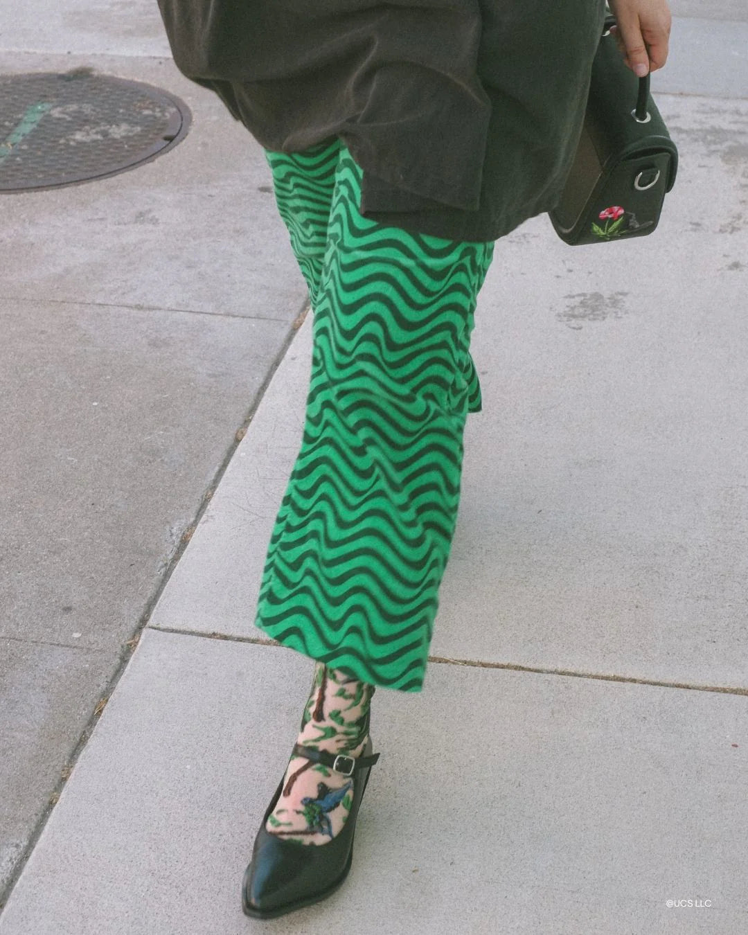 Wicked Elphaba Silhouette Sheer Crew Socks