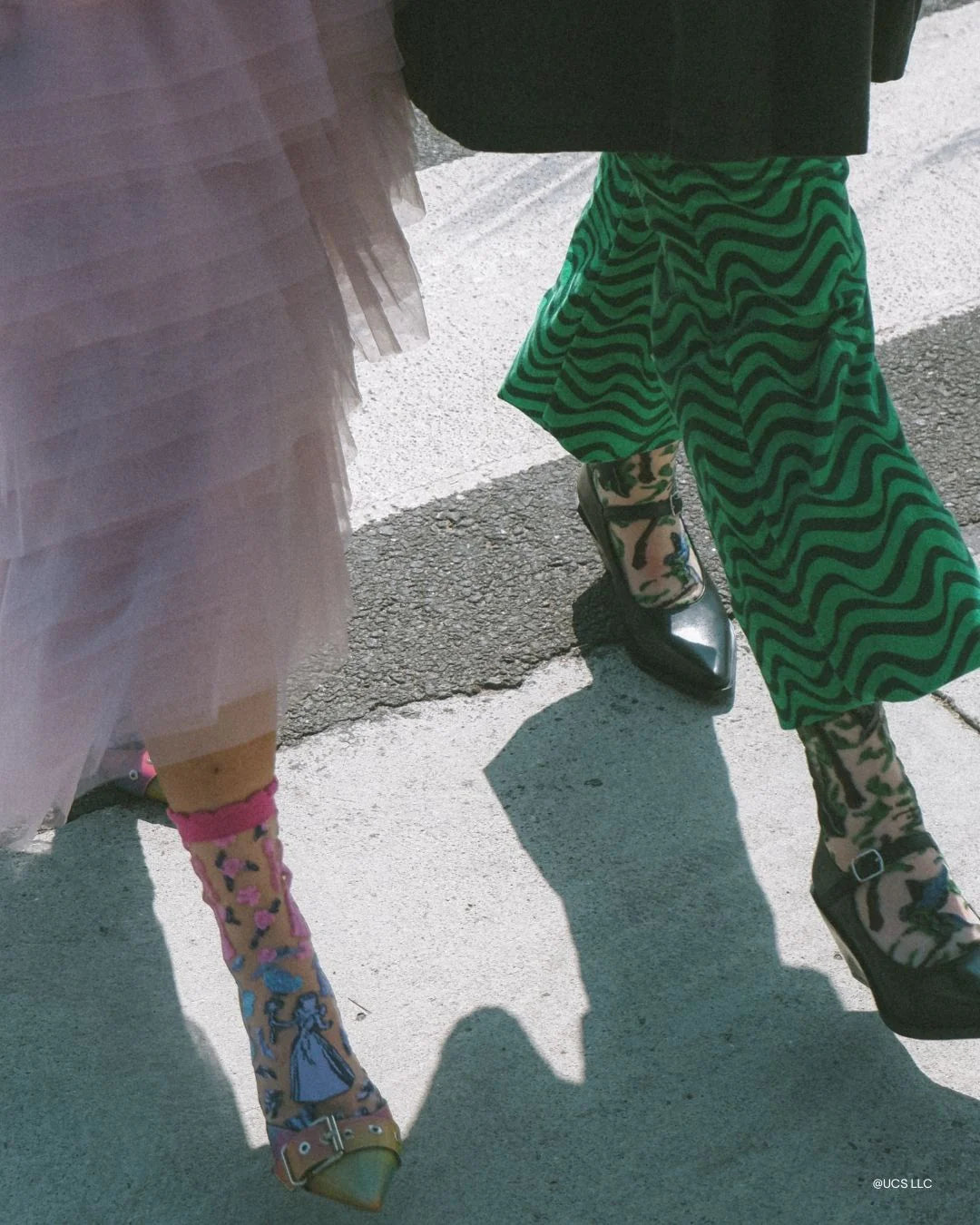 Wicked Elphaba Silhouette Sheer Crew Socks