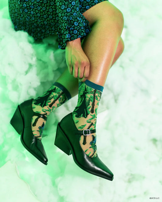 Wicked Elphaba Silhouette Sheer Crew Socks
