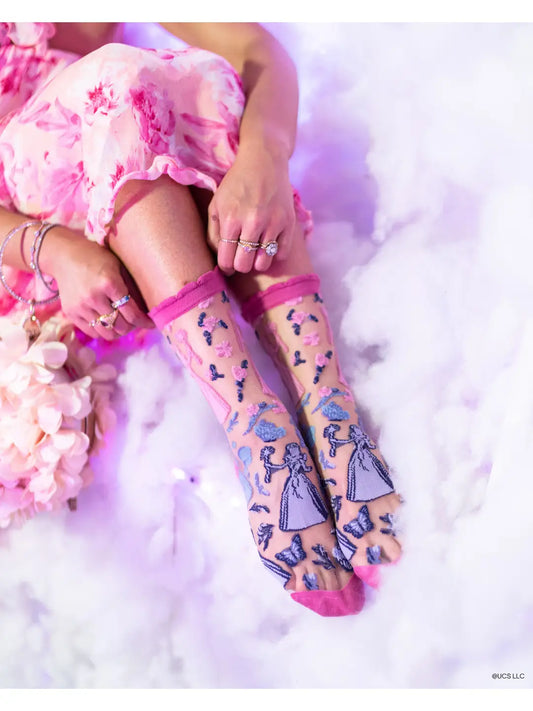Wicked Glinda Silhouette Ruffle Sheer Crew Socks