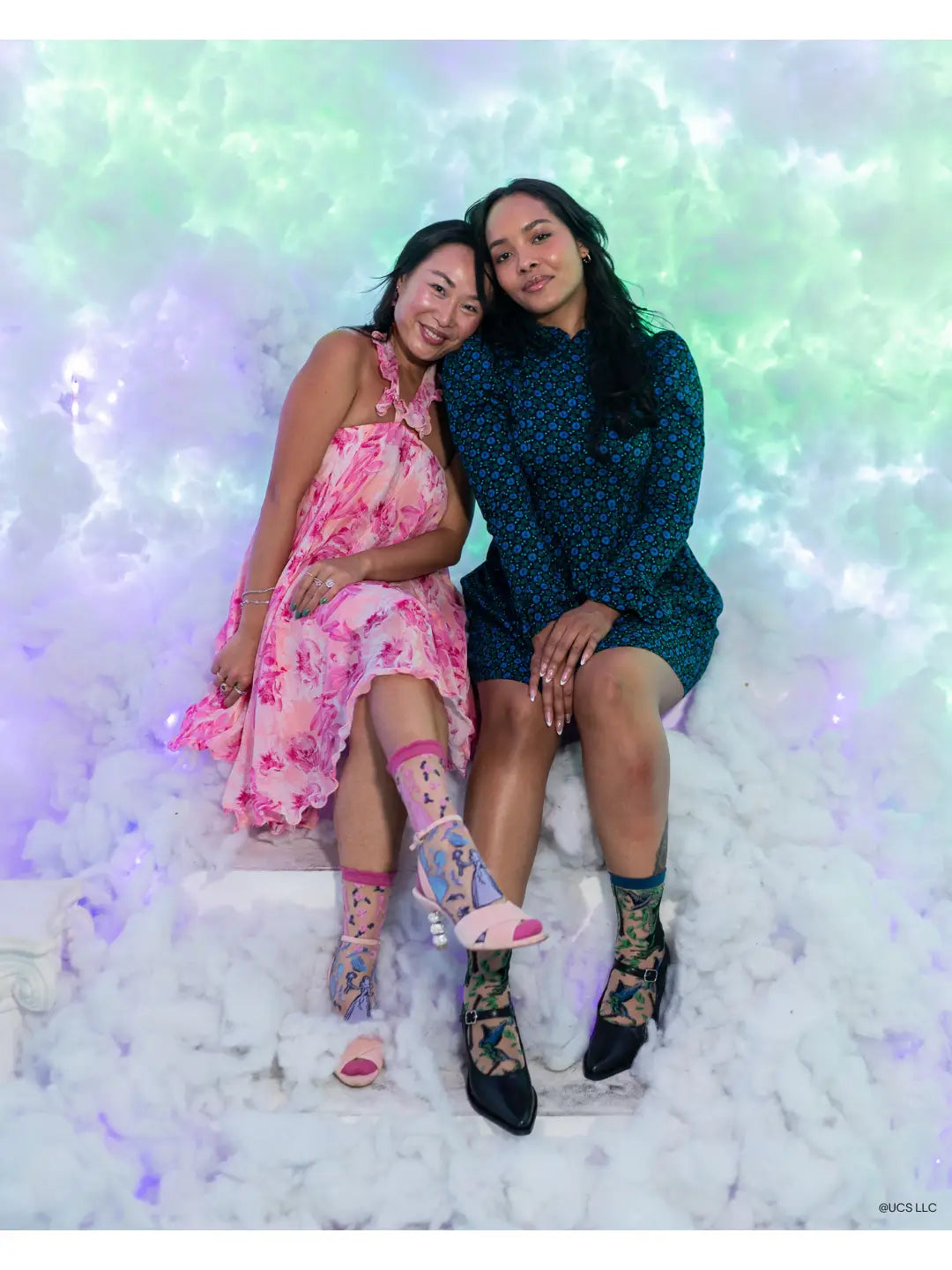 Wicked Glinda Silhouette Ruffle Sheer Crew Socks