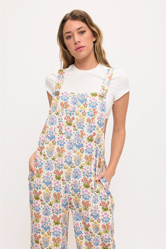 Wildflower Garden Print Overalls