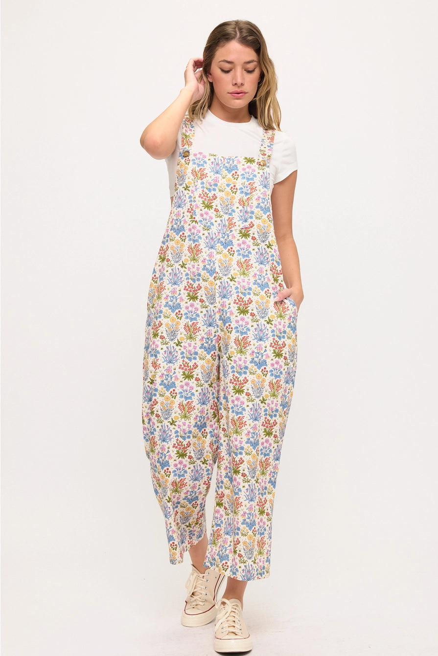 Wildflower Garden Print Overalls