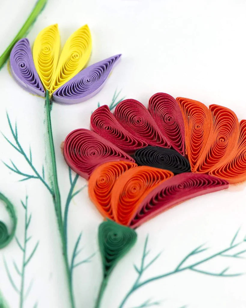 Wildflowers Birthday Quilling Card