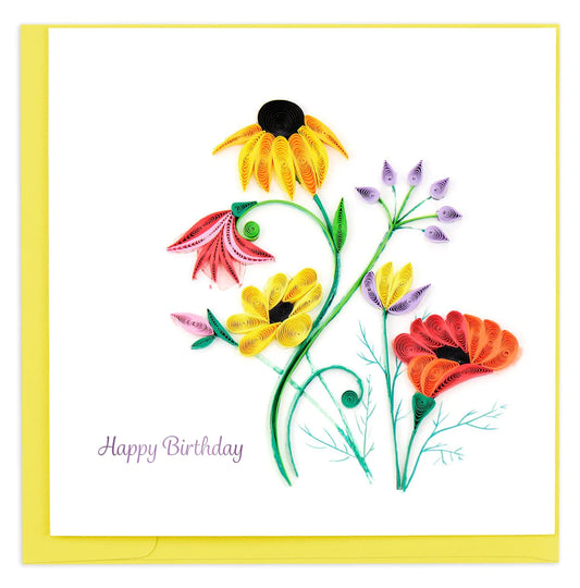 Wildflowers Birthday Quilling Card