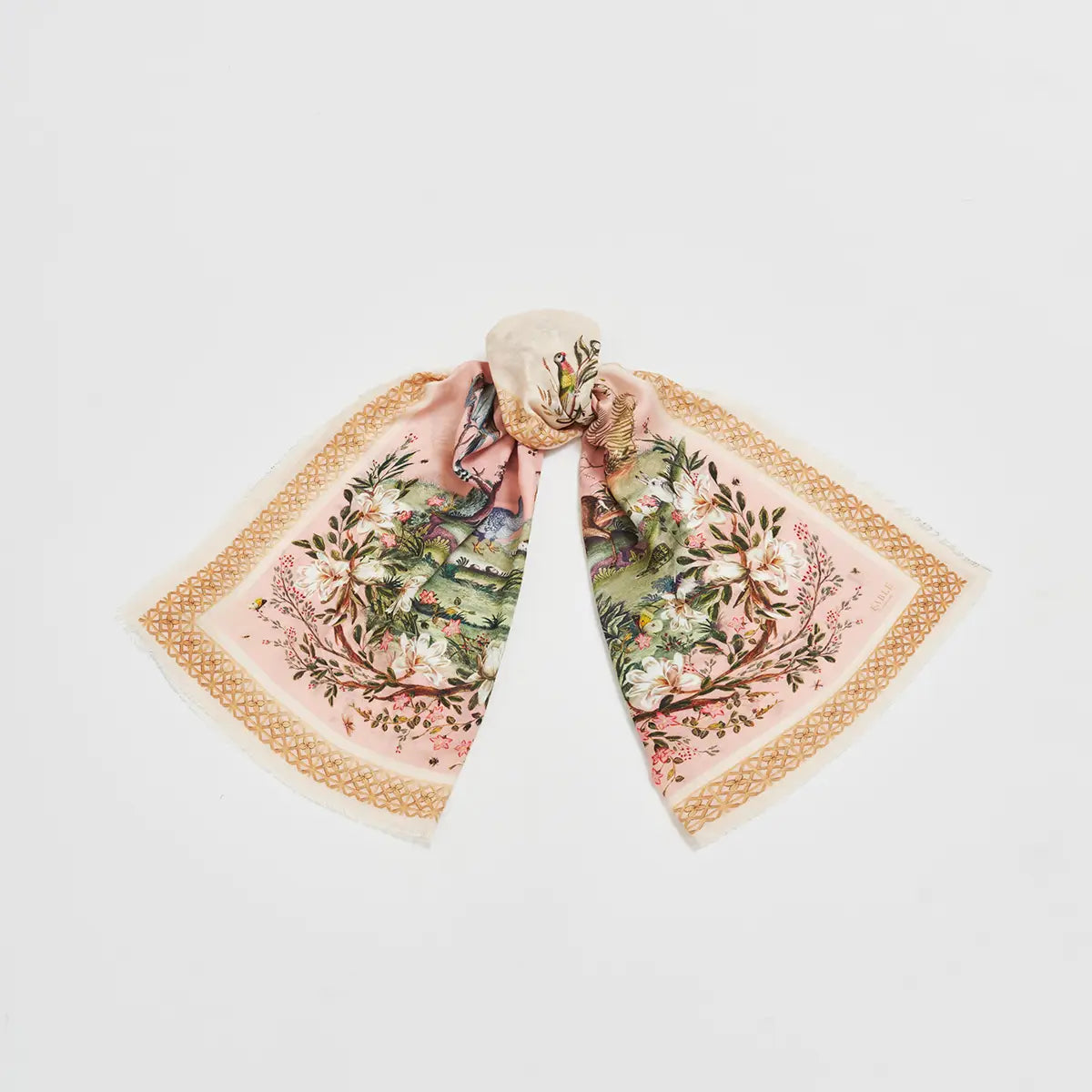 Woodland Scene Pink Long Scarf by Fable England