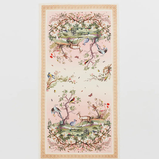 Woodland Scene Pink Long Scarf by Fable England