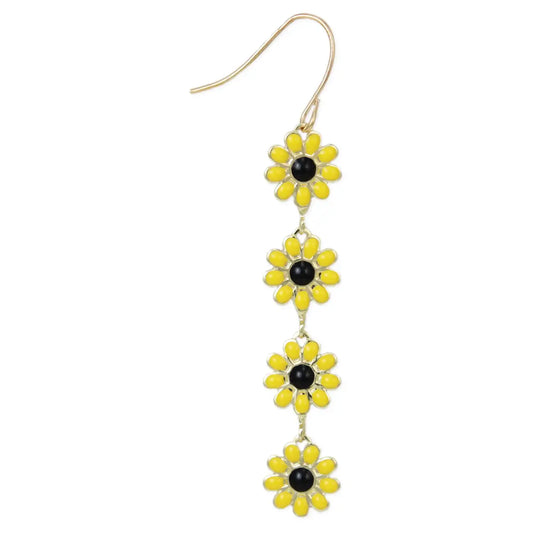 Yellow Daisy Chain Earrings