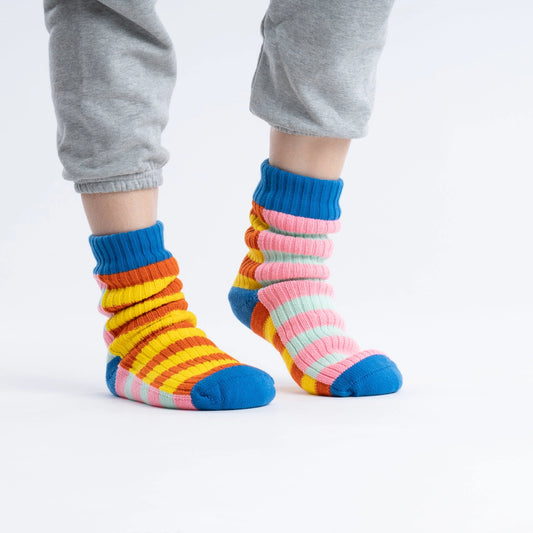 Yellow Flame Super Stripe Knit House Socks