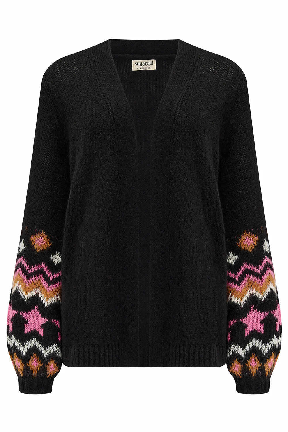 Black Fairisle Sleeve Yvette Cardigan