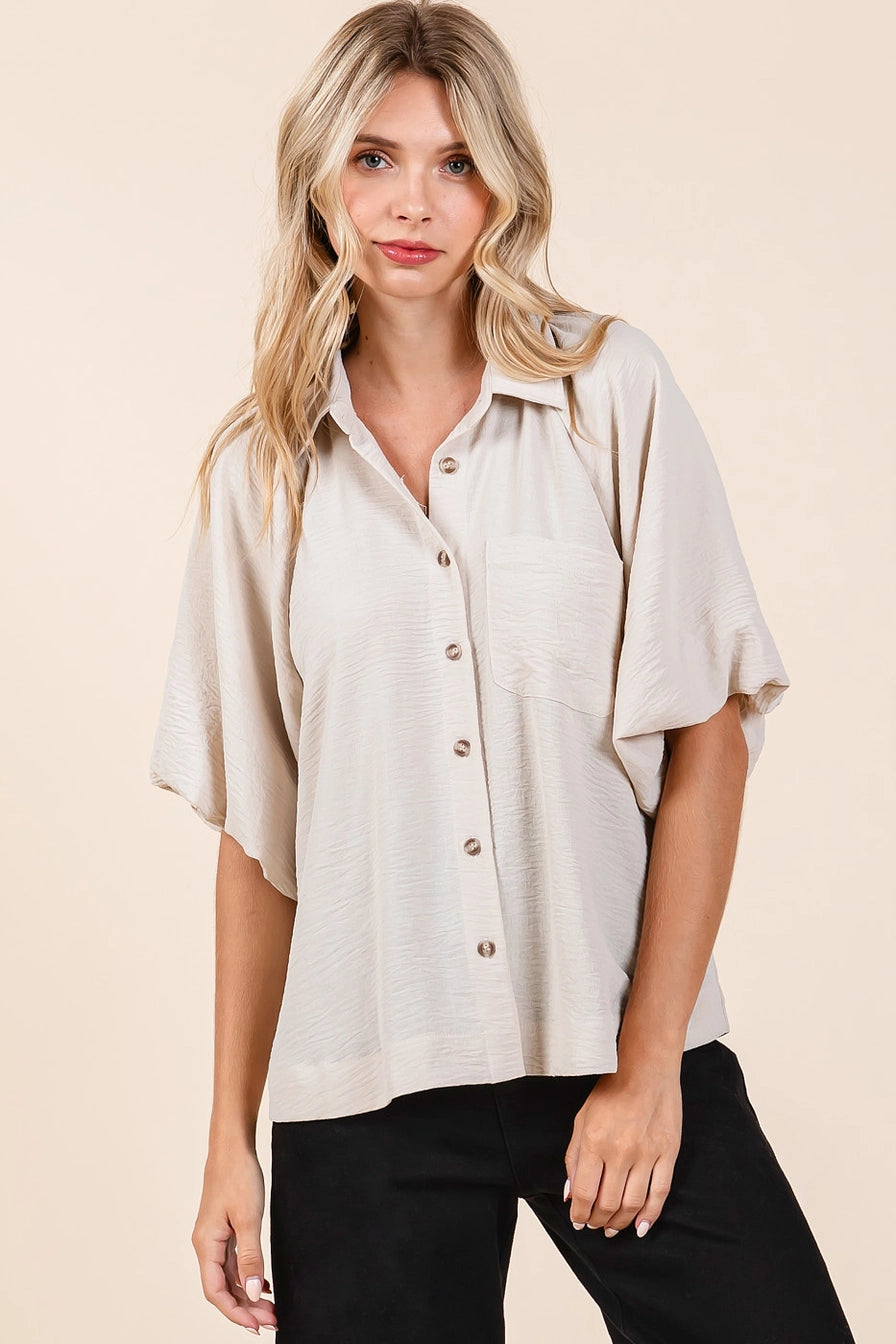 Natural Airflow Short Bubble Sleeve Shirt