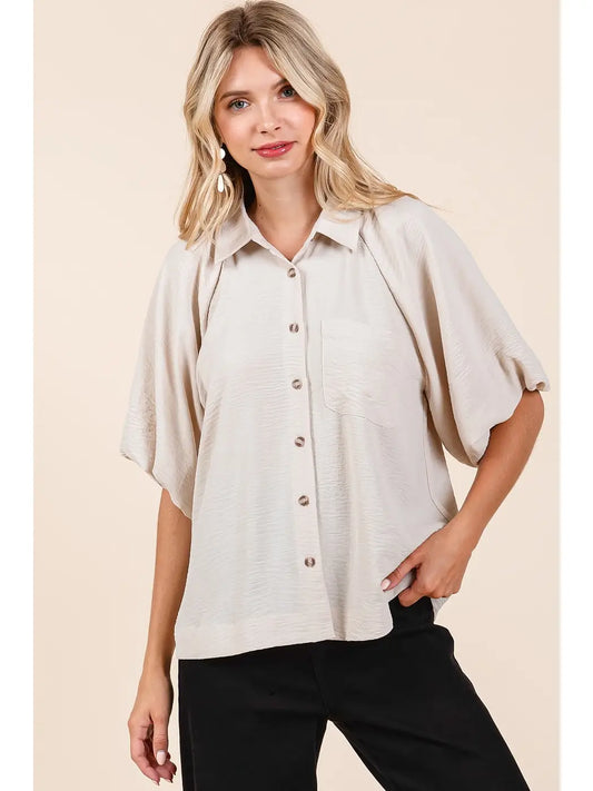 Natural Airflow Short Bubble Sleeve Shirt