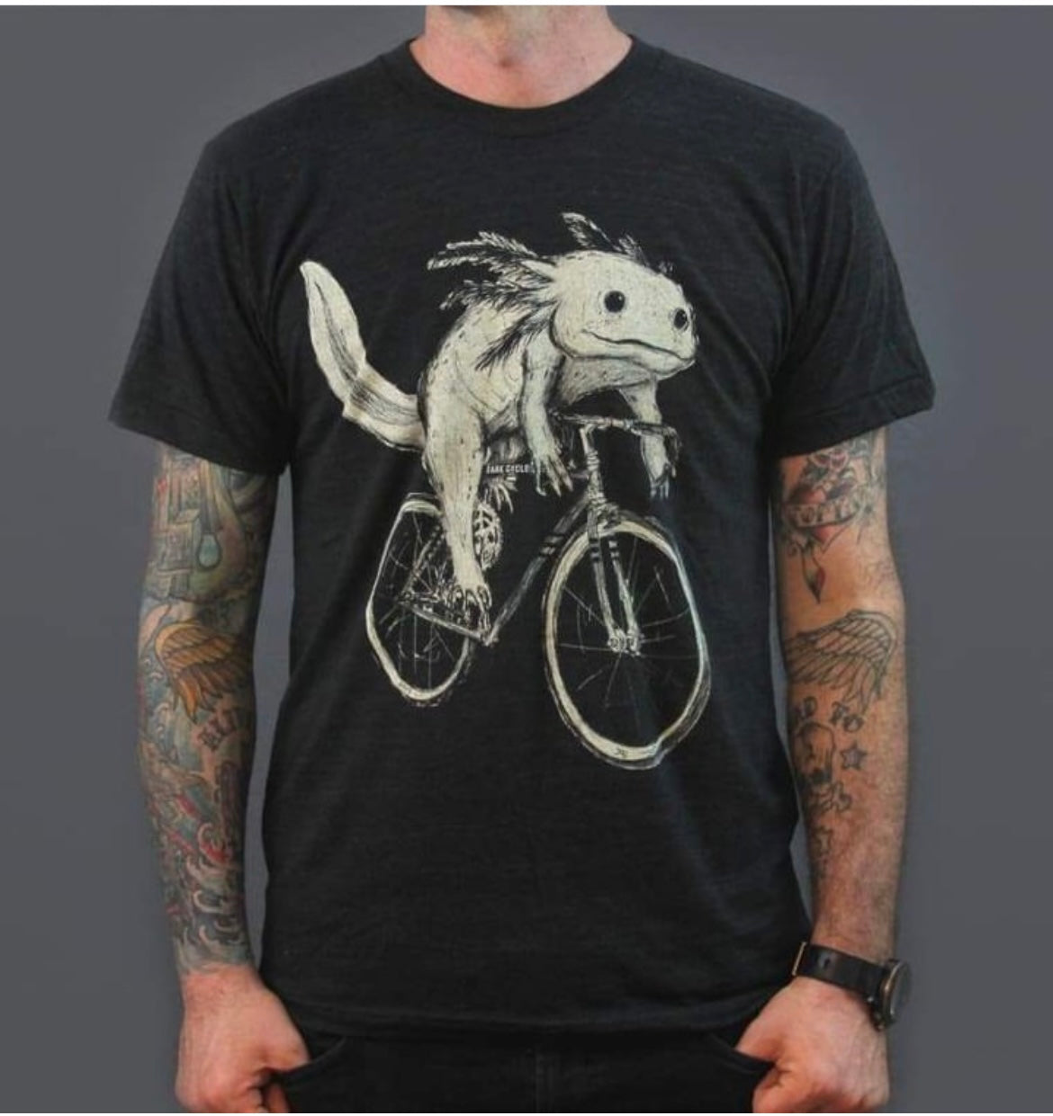 Axolotl On A Bike Tee