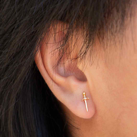 Mixed Metal Mini Dagger Post