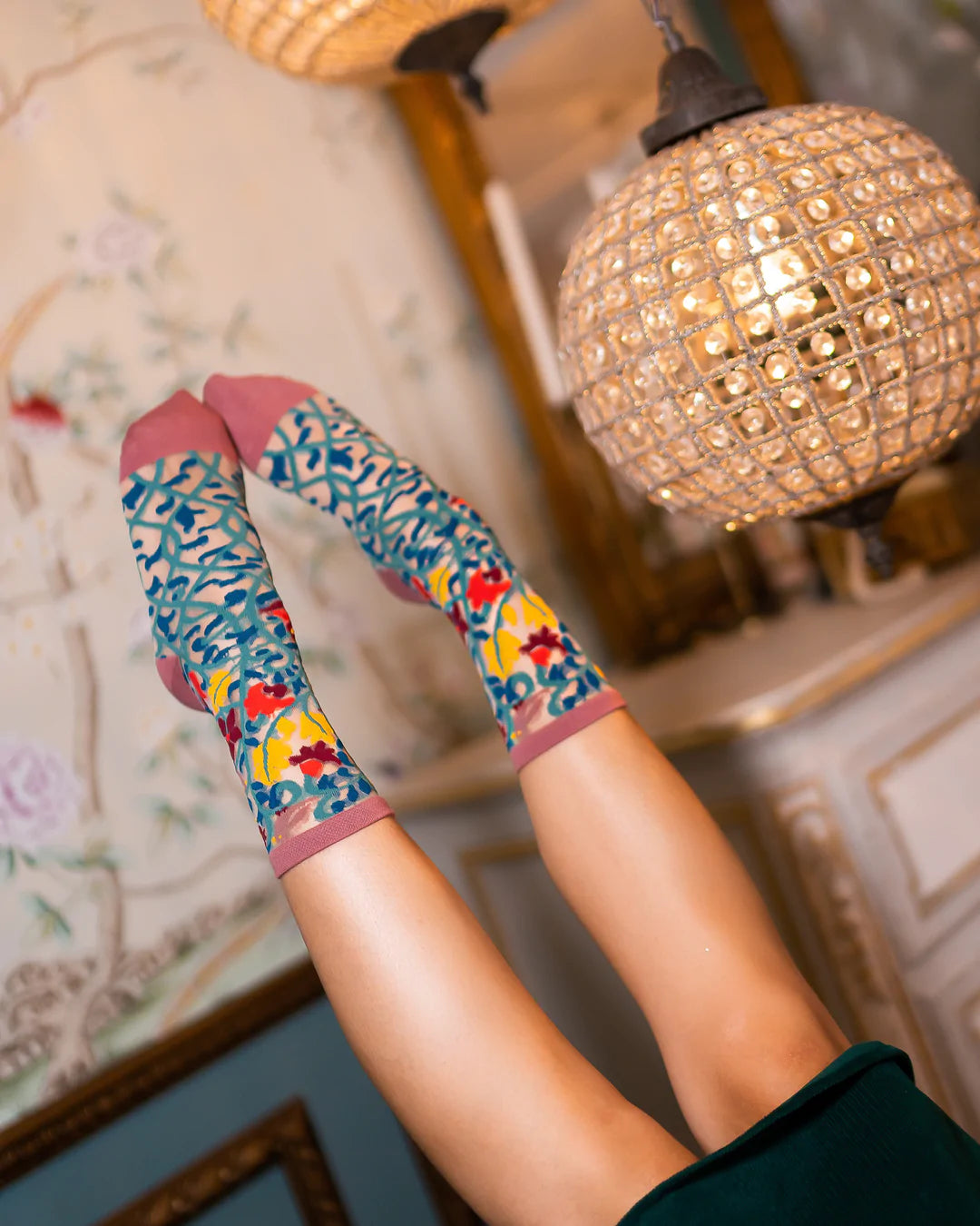 Tapestry Vines Sheer Socks