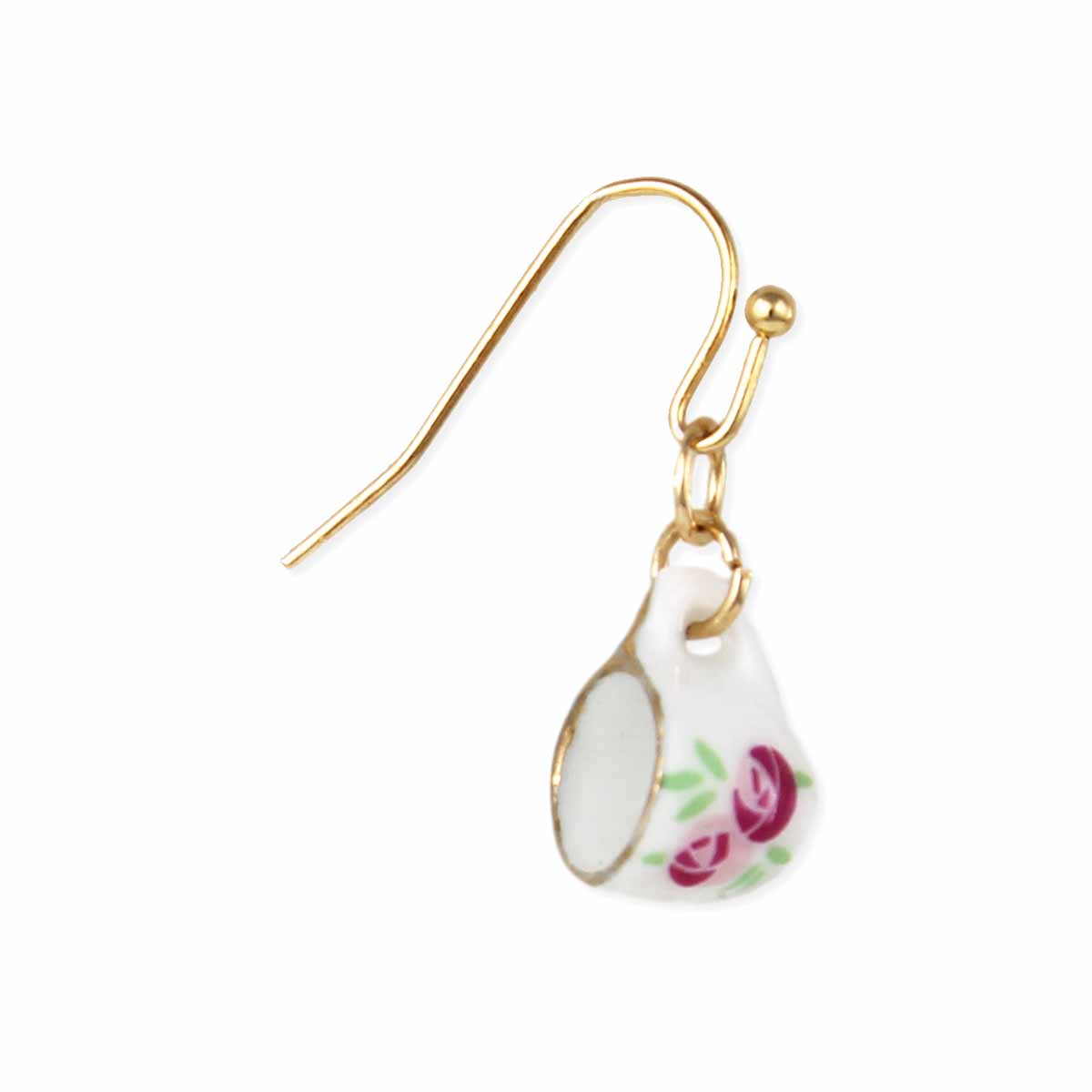 Tea Time Pink Floral Teacup Earrings