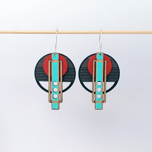 Red and Black Wright Earring