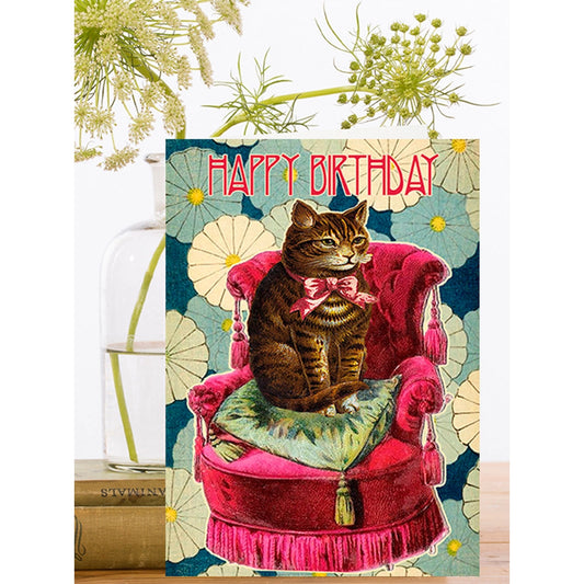 Cushion Cat Birthday Card