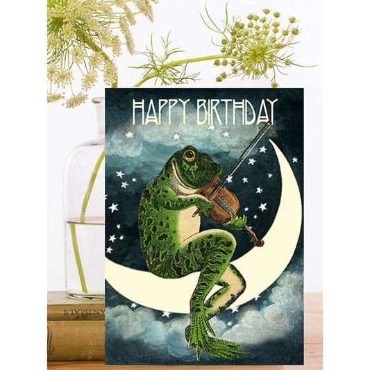 Moon Frog Birthday Card
