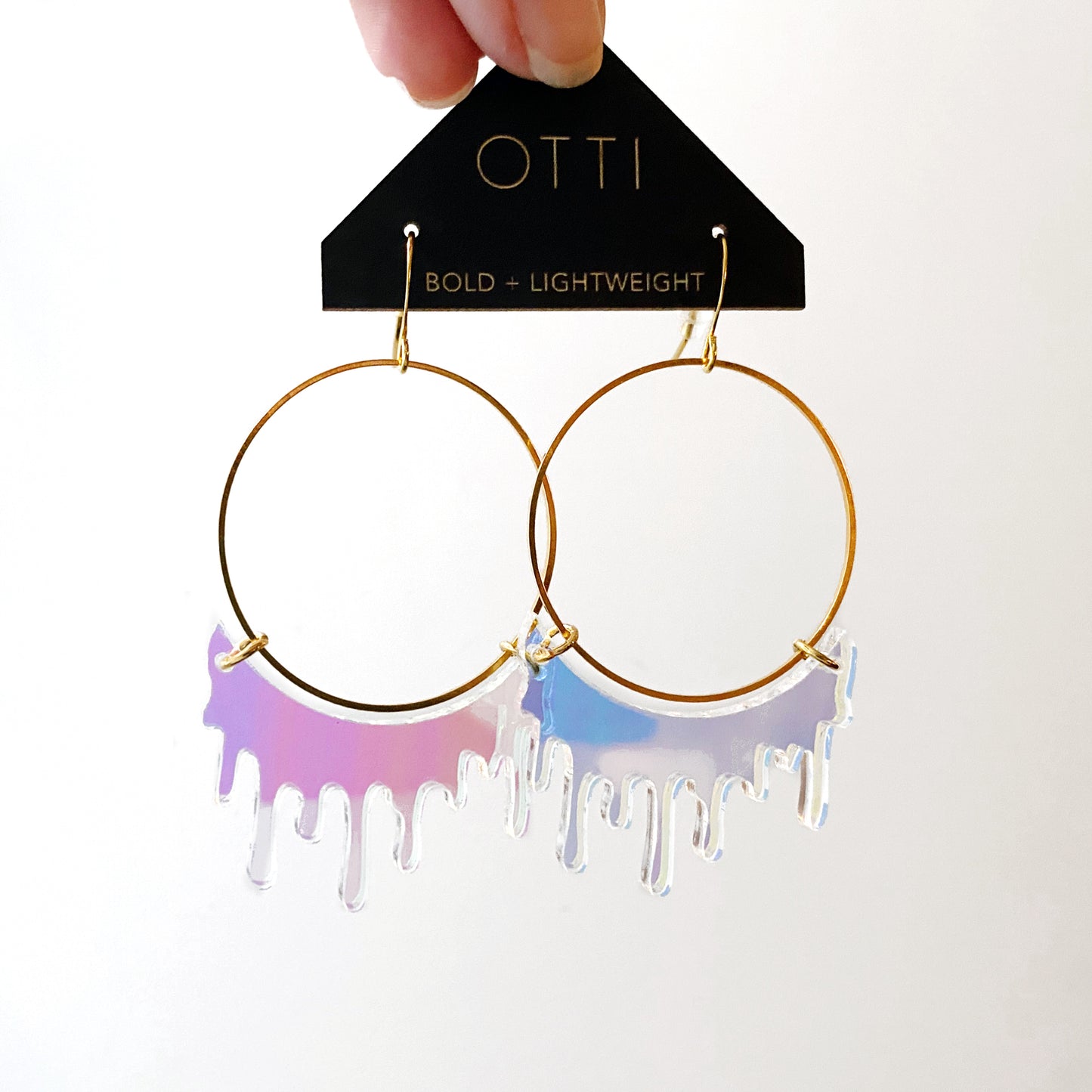 Iridescent Slime Hoop Earring