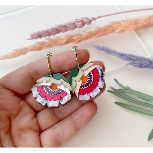 Isobel Sunset Floral Hoop Earrings