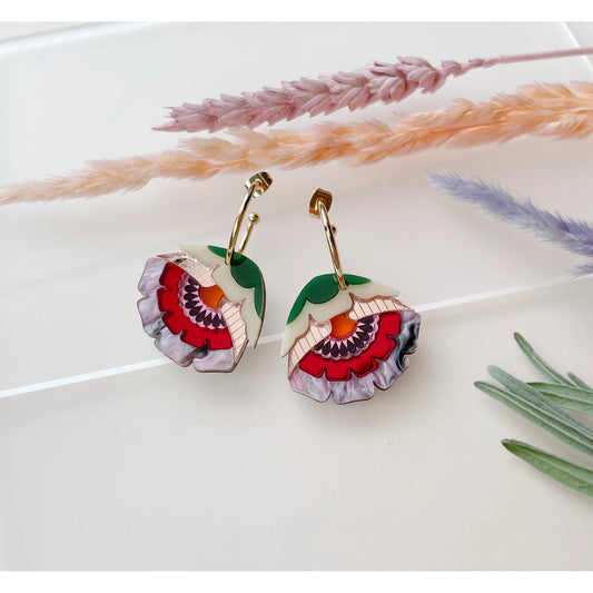 Isobel Sunset Floral Hoop Earrings