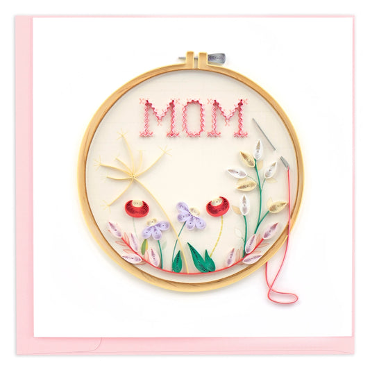 Quilled Mom Cross Stitch Card