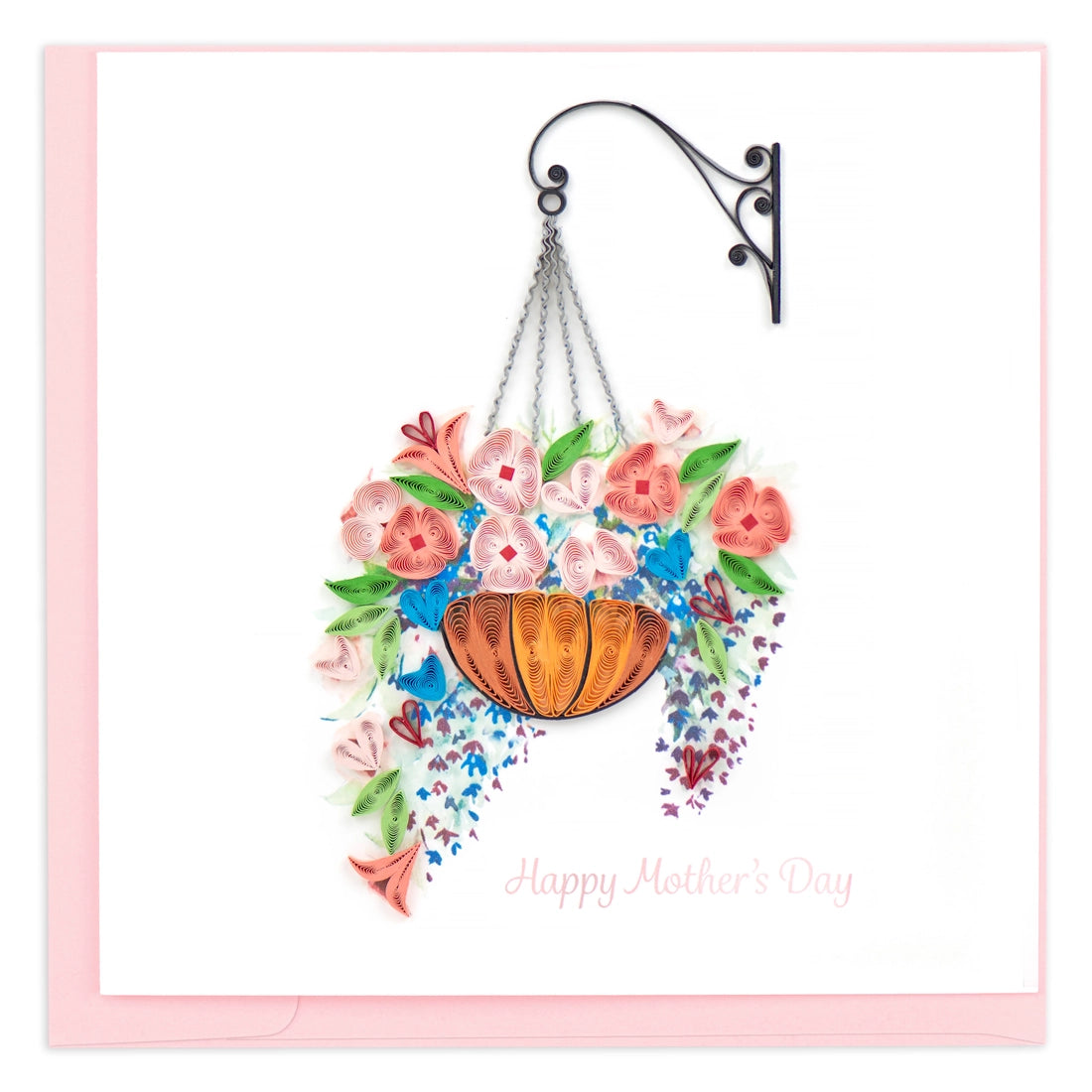 Hanging Flower Basket Mother's Day Quilling Card