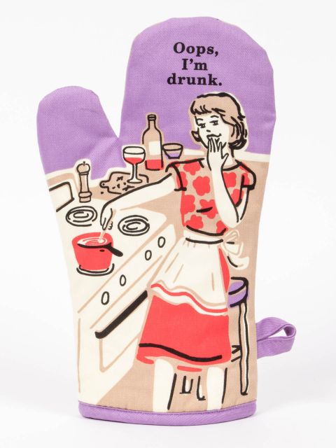 Oops, I'm drunk oven mitt