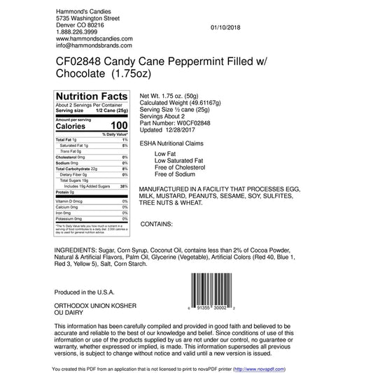 Jumbo Chocolate Filled Candy Cane