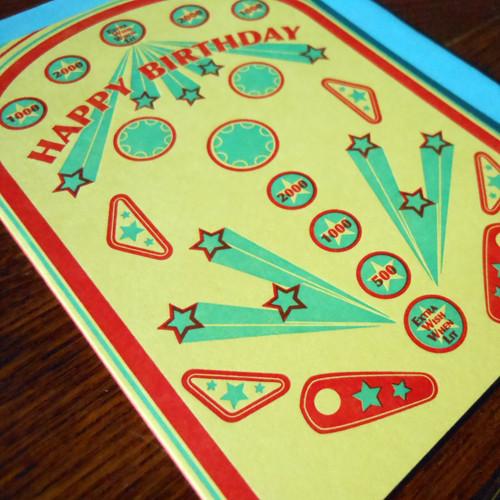 Retro Pinball Birthday Card