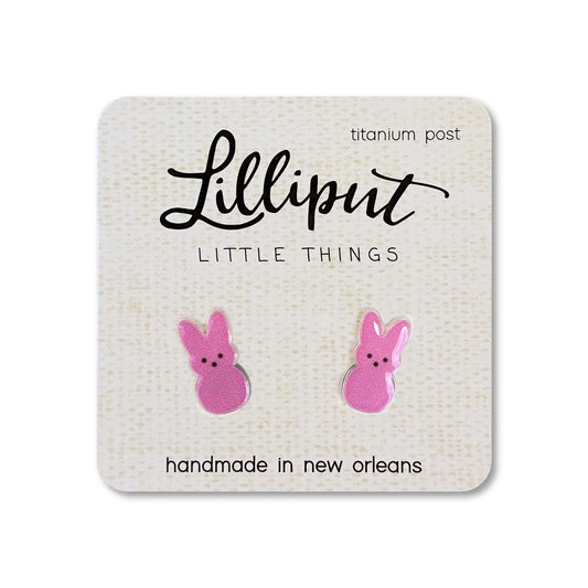 Pink Marshmallow Bunny Earrings